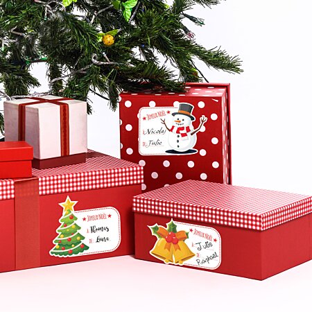 60 étiquettes cadeaux noel, stickers joyeux noël, décoration emballages,  cadeaux, scrapbooking - Un grand marché