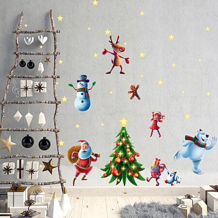 Autocollants de Noël, animaux, rond, 36 pièces  Papier et décorations de  Noël chez Dille & Kamille