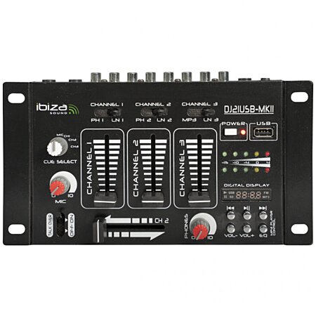 Table de mixage - Ibiza Sound DJ21 4 voies 7 entrées USB + Micro