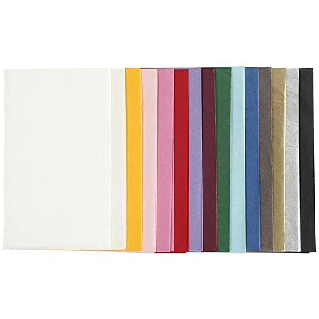 Paquet de 480 feuilles papier de soie multicolore 50 x 75cm