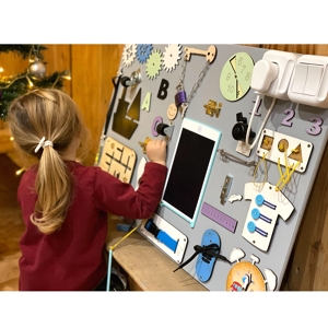 Kit DIY Tableau D'Activités Sensoriel En Bois - Jouet Éducatif Montessori Pour Enfants | Développe Motricité Fine Et Concentration