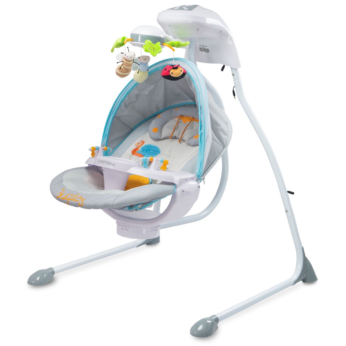 Balancelle électrique mobile rotatif lumières moustiquaire bébé enfant  0-12kg Bugies - Rouge