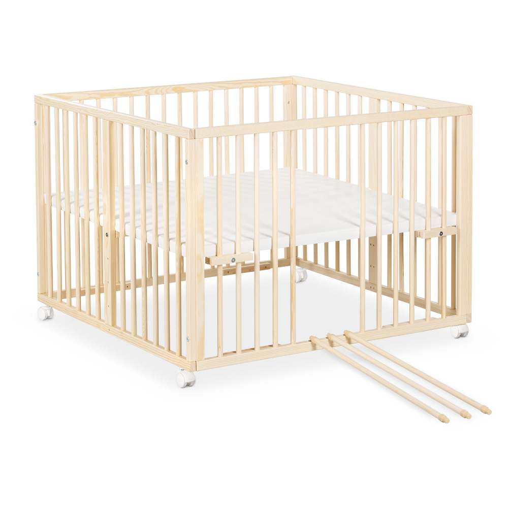 JONAS Parc bébé réglable en bois blanc avec roulettes intégrées - Literie  et meubles chambre bébé - Puériculture - Enfants, jouets et jeux