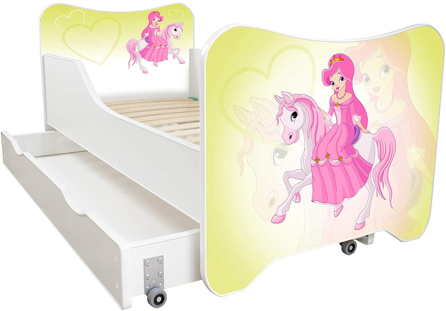 Lit enfant à tiroir et matelas 70x140 cm Pony poney