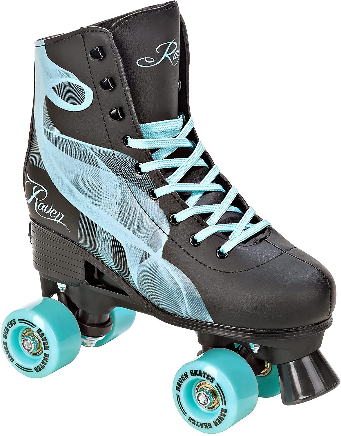 Patins à Roulettes Riedell 595 - Taille 12,5, Plaques Powertrac Bleues, Roues Shaman Vert 93A, Occasion