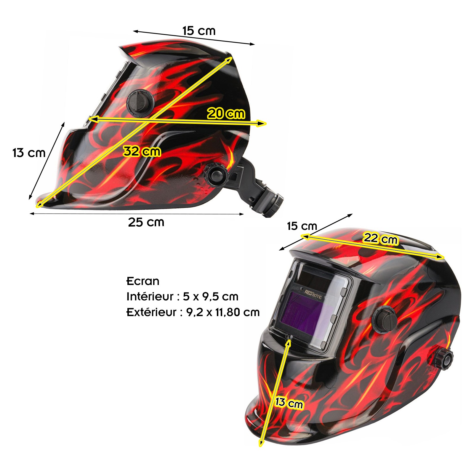 Masque De Soudage Auto-obscurcissant DIN9-13 - Protection Des Yeux - Masque De Soudeur Pour Les Yeux - Pour TIG ARC