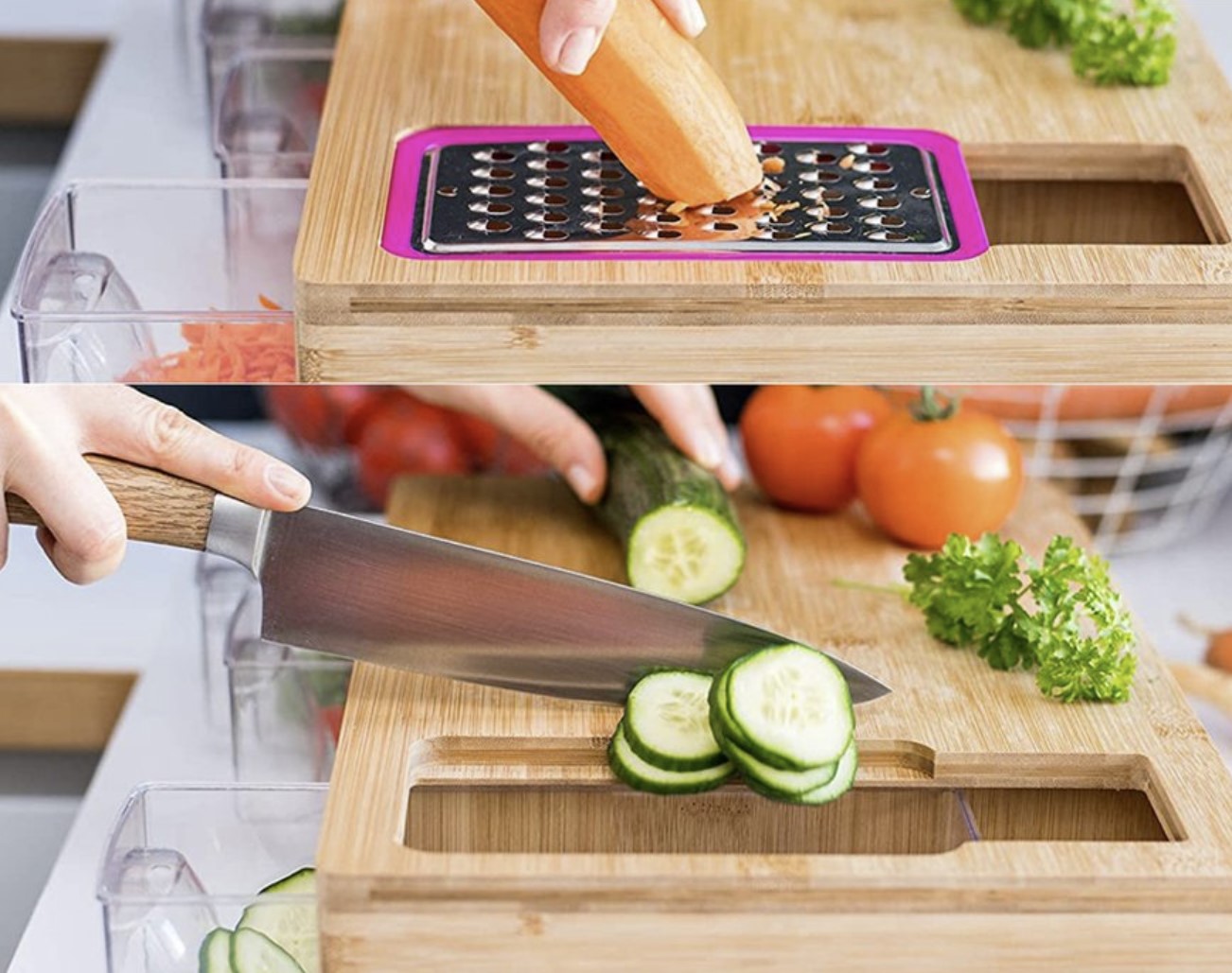 Planches à Découper En Forme De Livre - Lot De 3 + Support - Bois - 33 X 25 Cm - Déco Cuisine - Pour Fromage, Viande, Légumes - 9