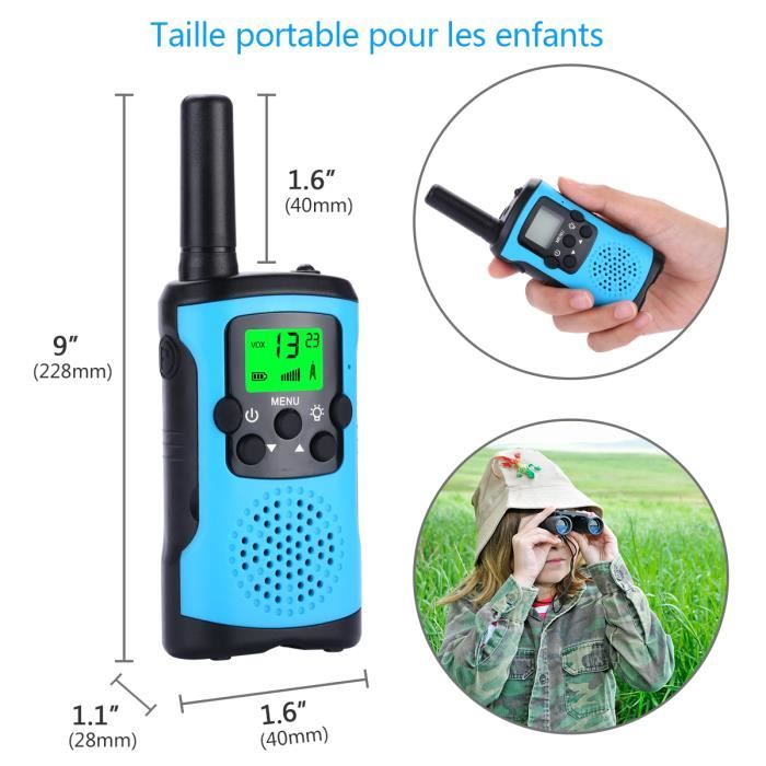 Talkies-Walkies PMR446 Longue Portée 5 Km - 16 Canaux, VOX, Lampe Torche - Pour Randonnée, Camping, Travail
