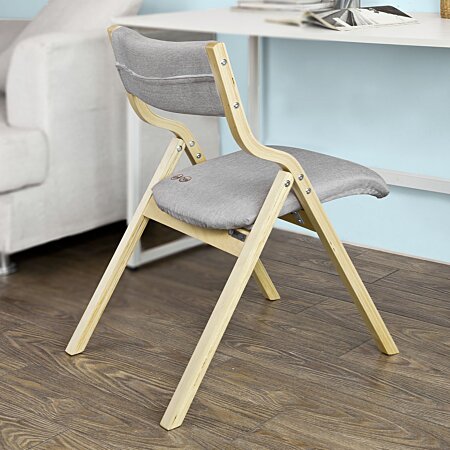 Chaise pliante en bois avec assise rembourrée, chaise pliable pour cuisine,  bureau fst40-w sobuy® - Conforama