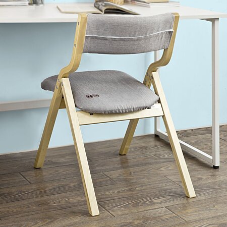 SoBuy® FST40-HG Chaise pliante en bois avec assise rembourrée