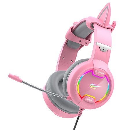 GAMENOTE H2233d Casque gaming fille rose avec oreilles de chat éclairage  RGB pour PC & console - Haut-parleur 50mm au meilleur prix