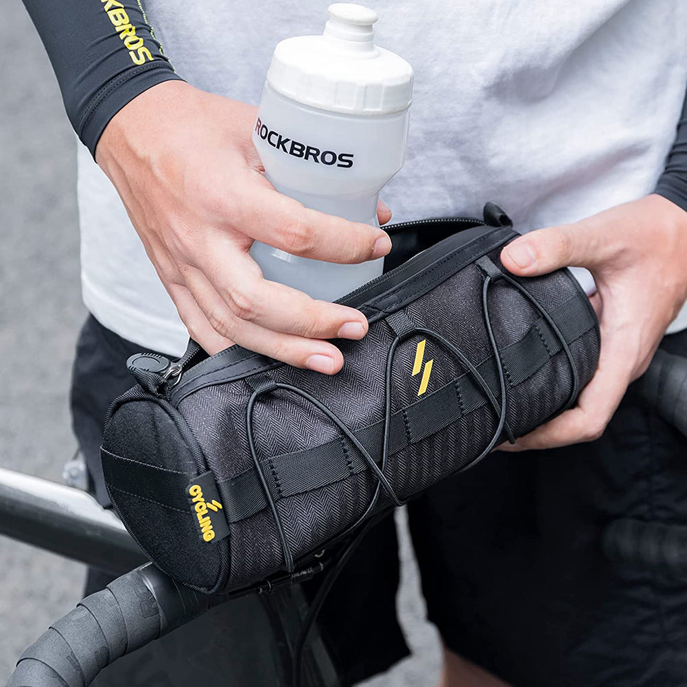 PTJJXA Sacoche Vélo Guidon Cadre Avant 2L Imperméable - Sac Tube Supérieur Bikepacking Avec Bandoulière
