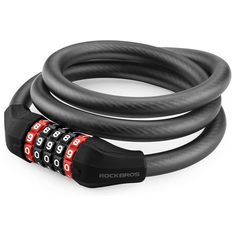 Antivol Velo, Cadenas Velo Antivol Long 125cm x 12mm Cable Antivol avec 5  Chiffres Intelligente Code