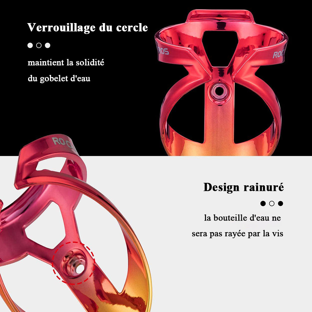Porte-bidon Vélo ROCKBROS – 33g, Alliage Alu + Plastique PC, 14x7,5cm, Noir/bleu/rouge/argent, Pour Tous Vélos