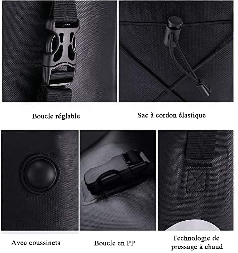 Sacoche De Porte-bagages Vélo ROCKBROS 15-30L - Pliable - Multi-compartiments - Noir - Pour Vélotaf Et Voyage