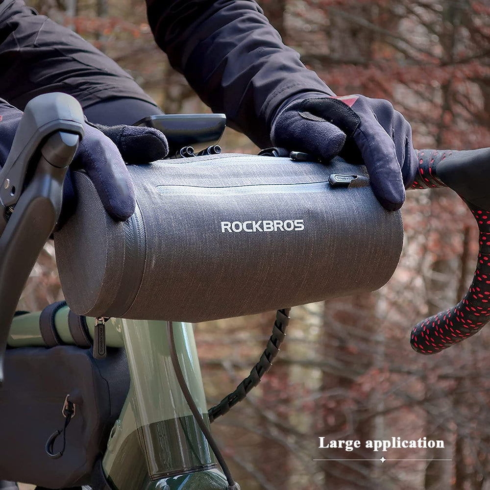 Sac Guidon Vélo ROCKBROS 2.5-4L - Étanche - Nylon TPU - 3 Sangles Velcro - Pour VTT Et Ville