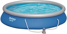 Bâche piscine ronde - diamètre 620 cm pour piscine de 540 cm de diamètre -  couleur bleue et verte - 140g/m2 - filet d'écoulement