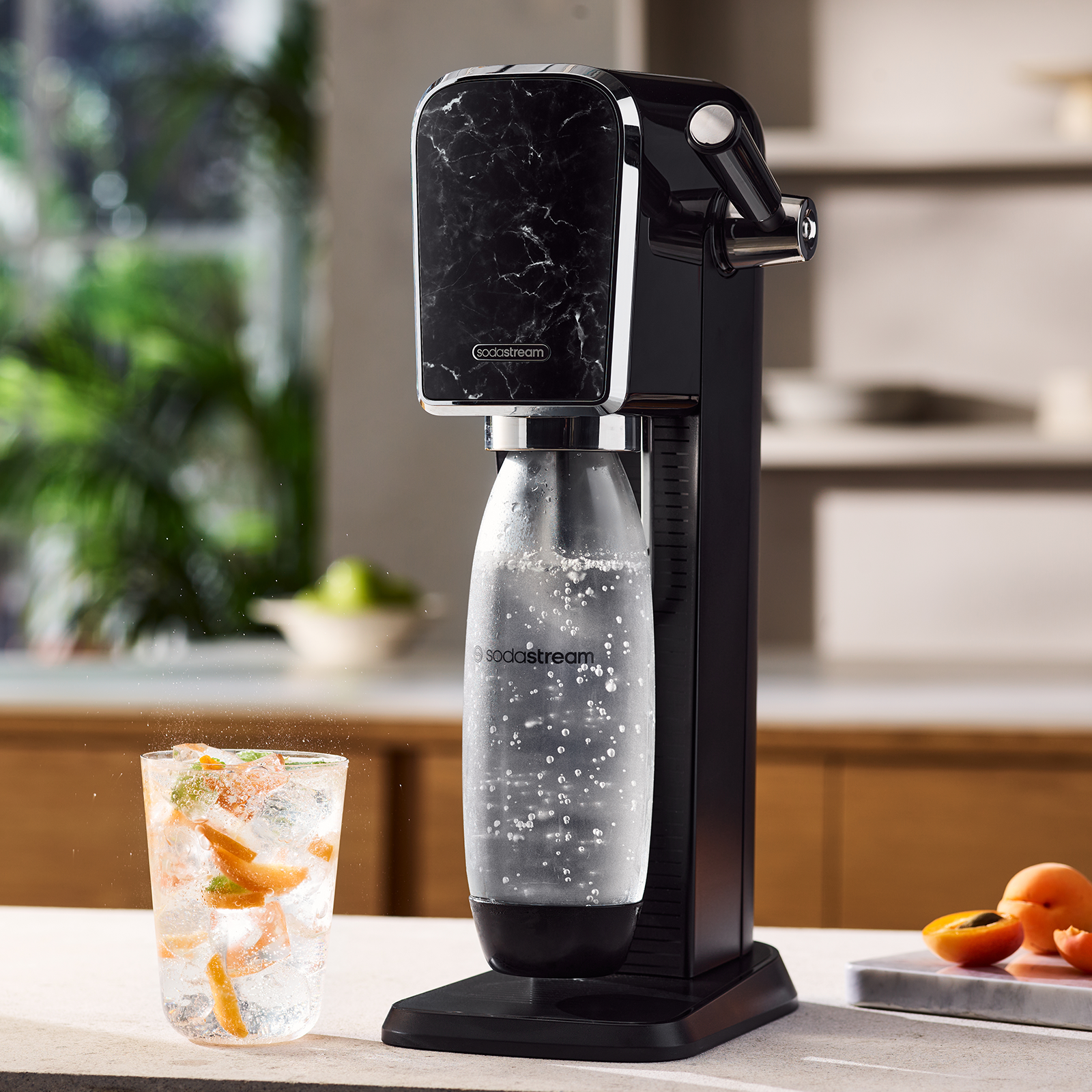 SodaStream Ensō Machine Premium à Eau Pétillante Et Soda | Pack 1 Bouteille 1L Compatible Lave-Vaisselle | Finition Blanc Sable