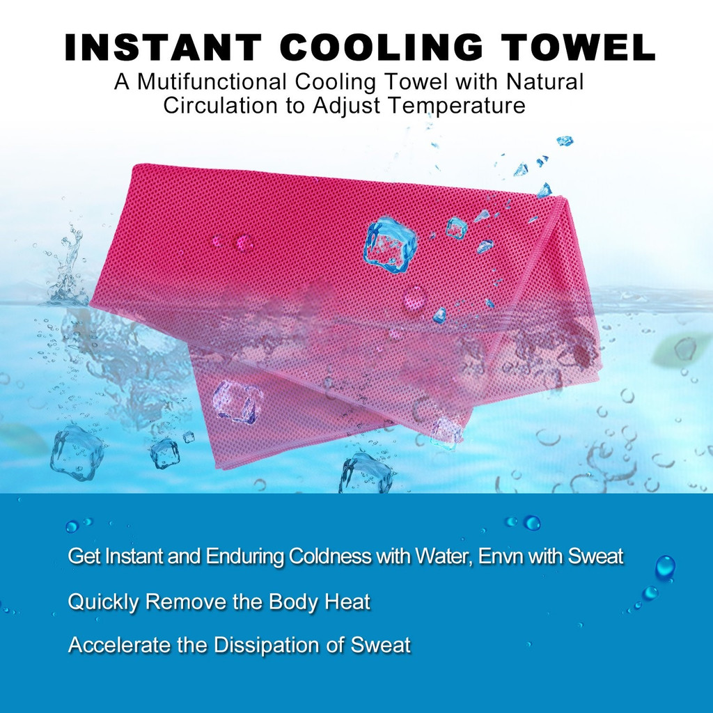 8 Pcs Serviette Rafraîchissante Serviette Glacée Pour Le Cou Serviette En Microfibre Douce Et Fraîche Pour Yoga Gym Course Fitness