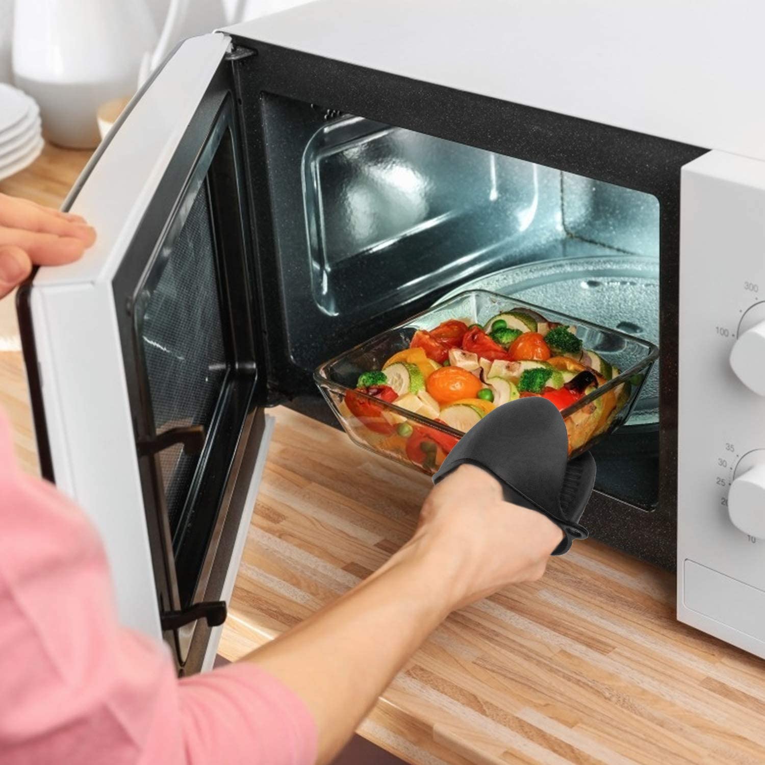 Chef Pomodoro Maniques Cuisine Anti Chaleur, Gants Cuisine 100% Coton Avec Antidérapants En Silicone - Gant Cuisine - Gants Four - Lot De 3 Pièces (Gris) | Votre Wishlist Sur