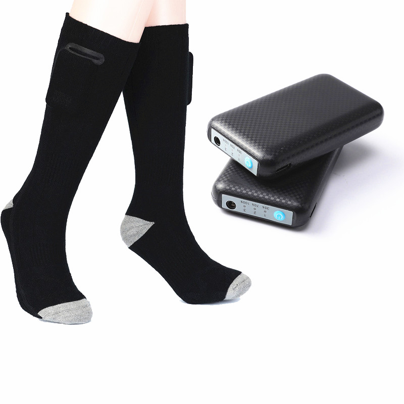 Chaussettes Chauffantes Rechargeables 4000mAh – 3 Températures, 5V, Pour Ski, Rando Et Activités Hivernales