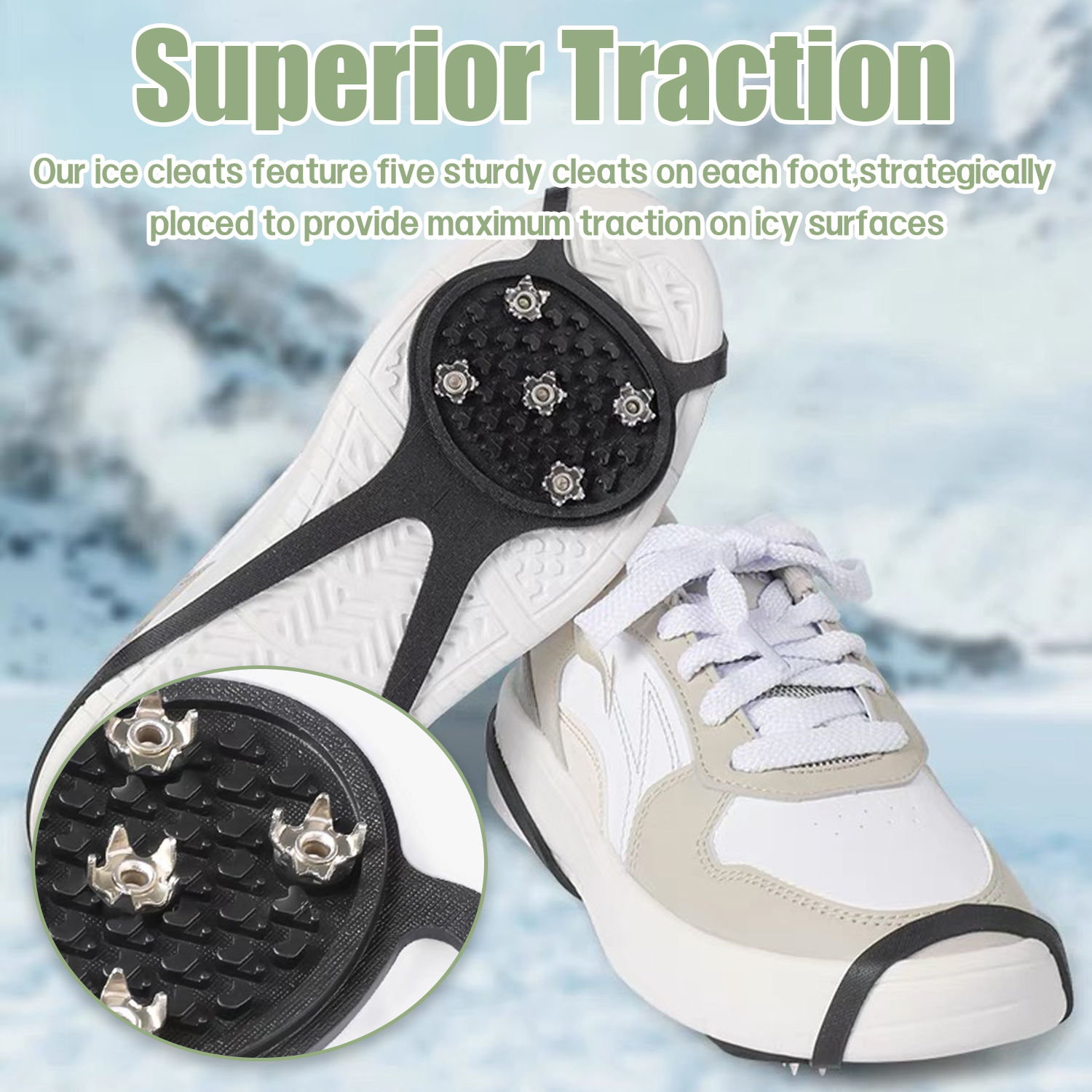 9,8 Antidérapants Pointes 2 Paires Universels pour Chaussures Ski