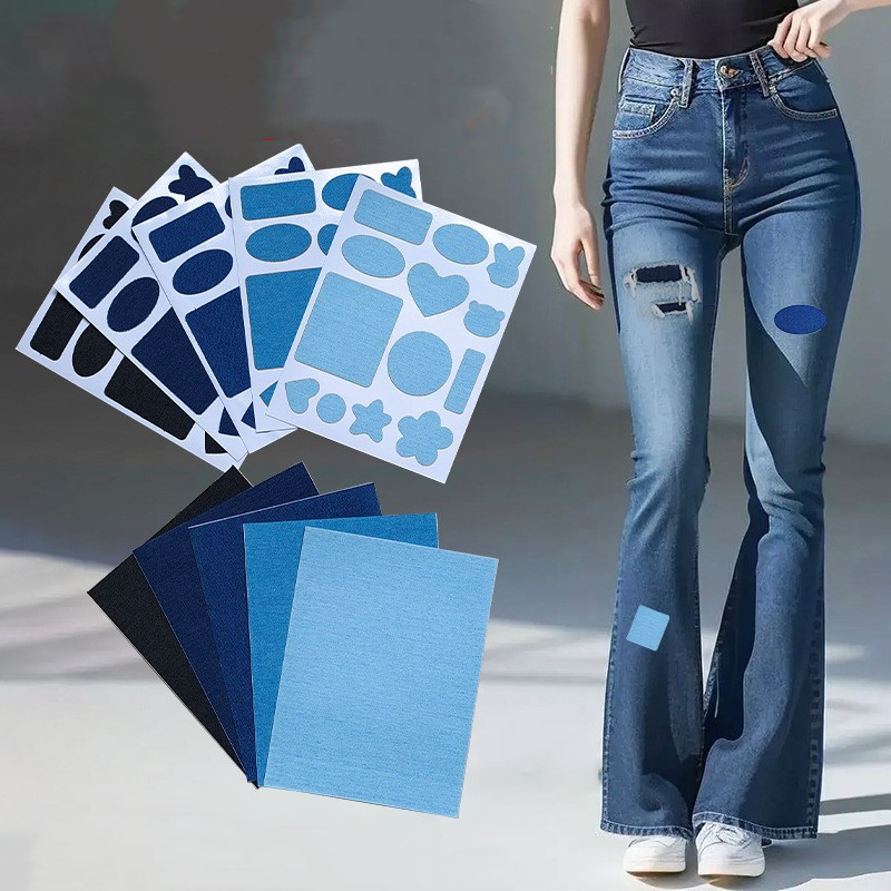 Nouveau 20 Pièces Bricolage Denim Jean Réparation Patchs Jean Fer Sur Tissu Patchs Pour Vêtements Jean Denim Réparation Patchs Kit  15