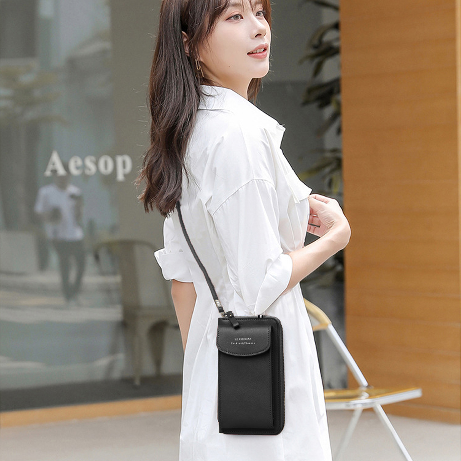 Sac à bandoulière en cuir PU pour femme, sacoche pour téléphone