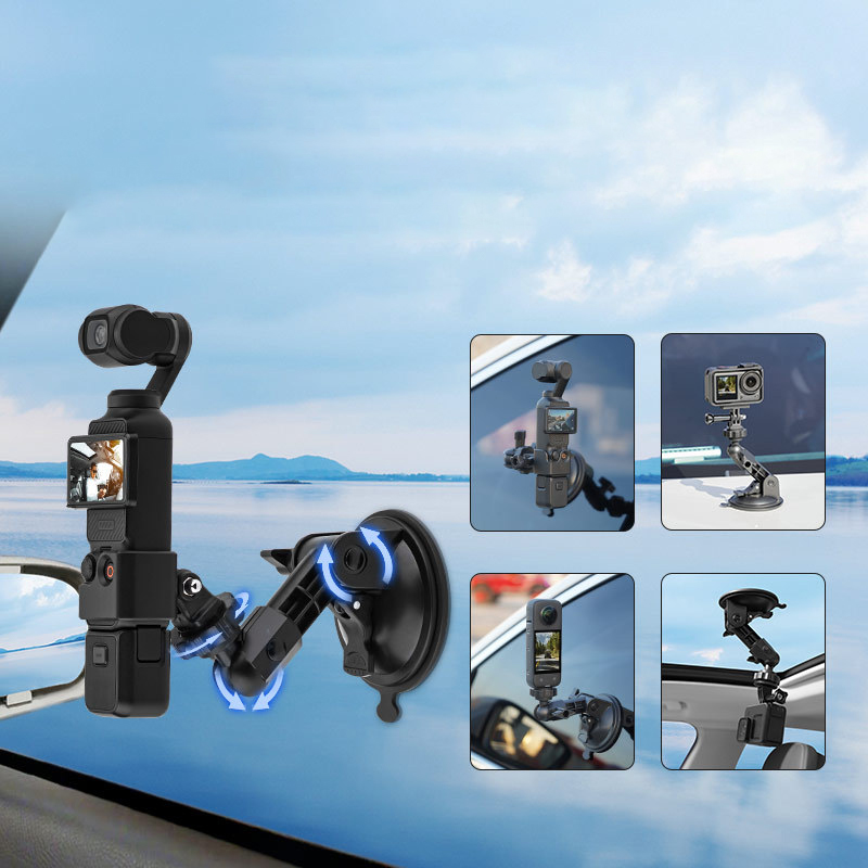 Support à Ventouse Avec Bras Flexible Pour DJI Osmo Pocket 3 - Compatible GoPro - Pour Voiture, Vlog, Action