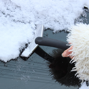 Grattoir à Glace Et Brosse à Neige Pour Voiture - Longueur Totale 52 Cm, Poils 12,5 Cm - Design Ergonomique, Lame Amovible - Pour Pare-brise, Vitres, Toit