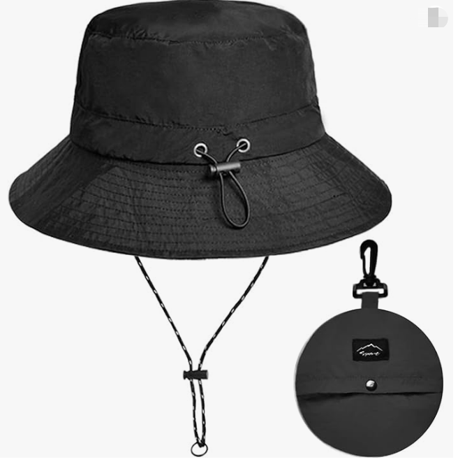 TOSKATOK® Chapeau De Soleil D'été Souple Et Pliable Pour Femme Protection UPF 50 Bord Large, Noir, Taille Unique