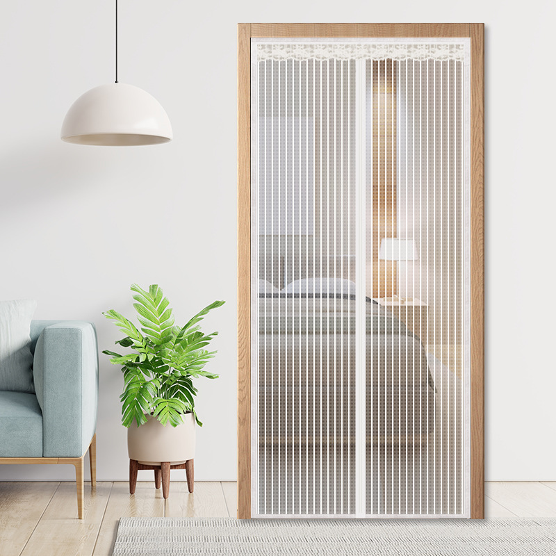 Porte Moustiquaire Magnétique Rideau 230 X 265 Cm Rideau Porte Fermeture Automatique Garde L'Air Frais à L'Intérieur Et Les Insectes à L'Extérieur Facile à Installer - Blanc