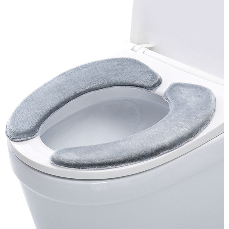 Housse De Siège De Toilettes En Peluche - Lot De 2 - Lavable En Machine - Élastique Intégré - Pour Hiver Et Confort