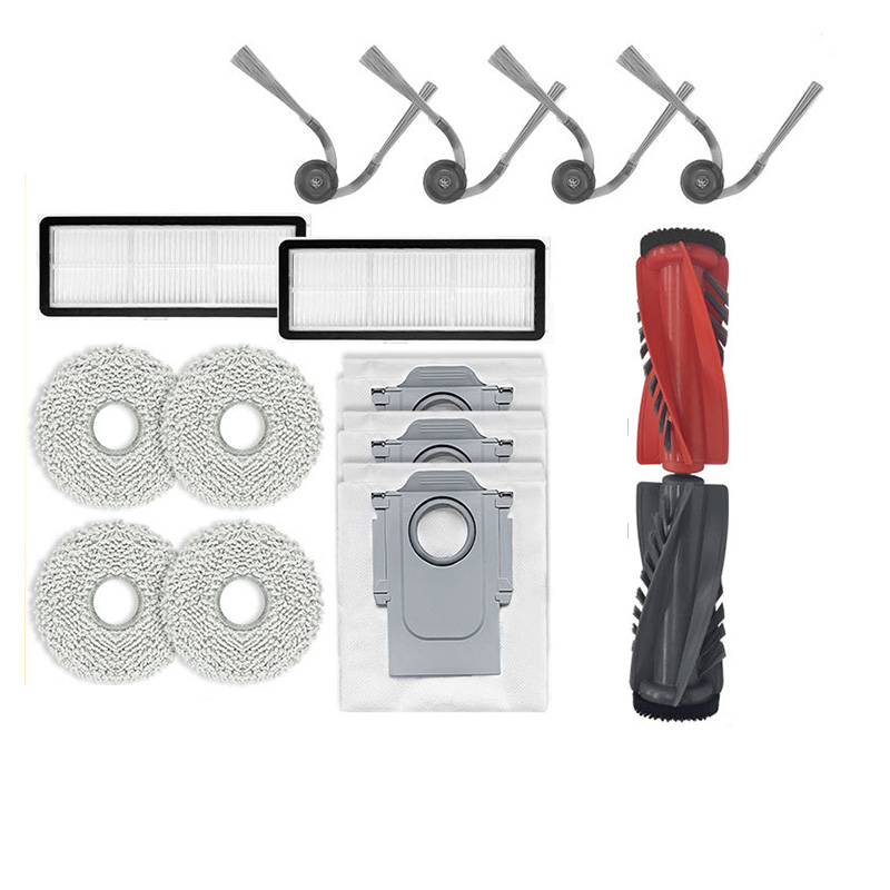 Spofan Accessoires de Rechange pour Roborock Q Revo S, Qrevo Pro, Qrevo Plus Robot Aspirateur, 1 Brosse Principale, 4 Brosses Latérales, 2 Filtres HEPA, 4 Lingettes, 6 Sacs à Poussière