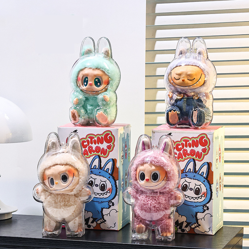 Labubu Lot De 5 Sacs De Présentation Transparents Pour Figurines – Sacs De Protection Transparents Anti-poussière Avec Porte-clés (5 Sacs à Boutons-pression