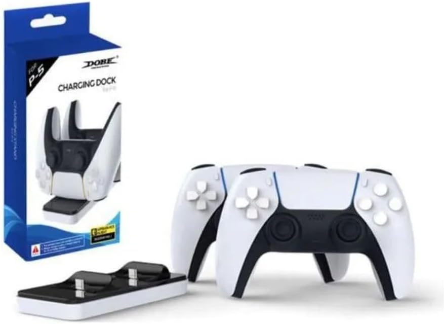 Socle pour Playstation 5 avec refroidissement, socle de charge pour  manettes, emplacement pour les boites de jeux et repose casque