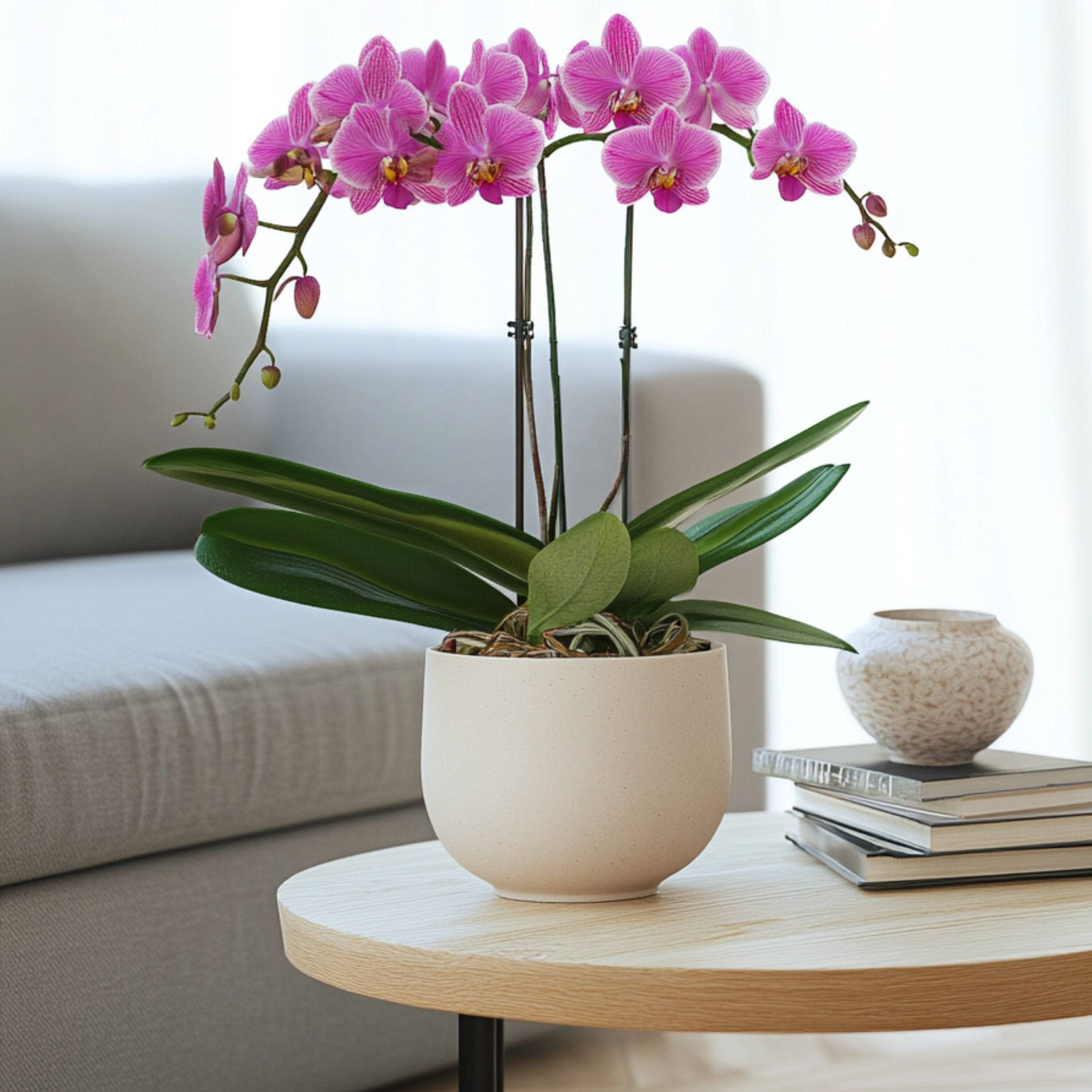 Orchidée Papillon - Phalaenopsis Multiflora Avec Panier - Hauteur 35 45cm Pot 12cm