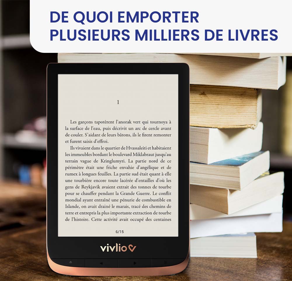 Liseuse reconditionnée - TOUCH HD PLUS - Vivlio – bronze - Liseuse Vivlio : Touch HD Plus