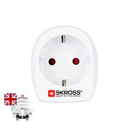 Adaptateur Prise Anglaise vers France Prise Anglaise Adaptateur Francais  Adaptateur Voyage UK vers Europe Adaptateur Type G vers Type E/F Blanc 2  Pièces : : High-Tech