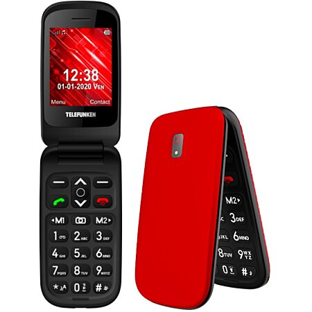 Téléphone Portable senior Telefunken S440 à clapet rouge Grosses