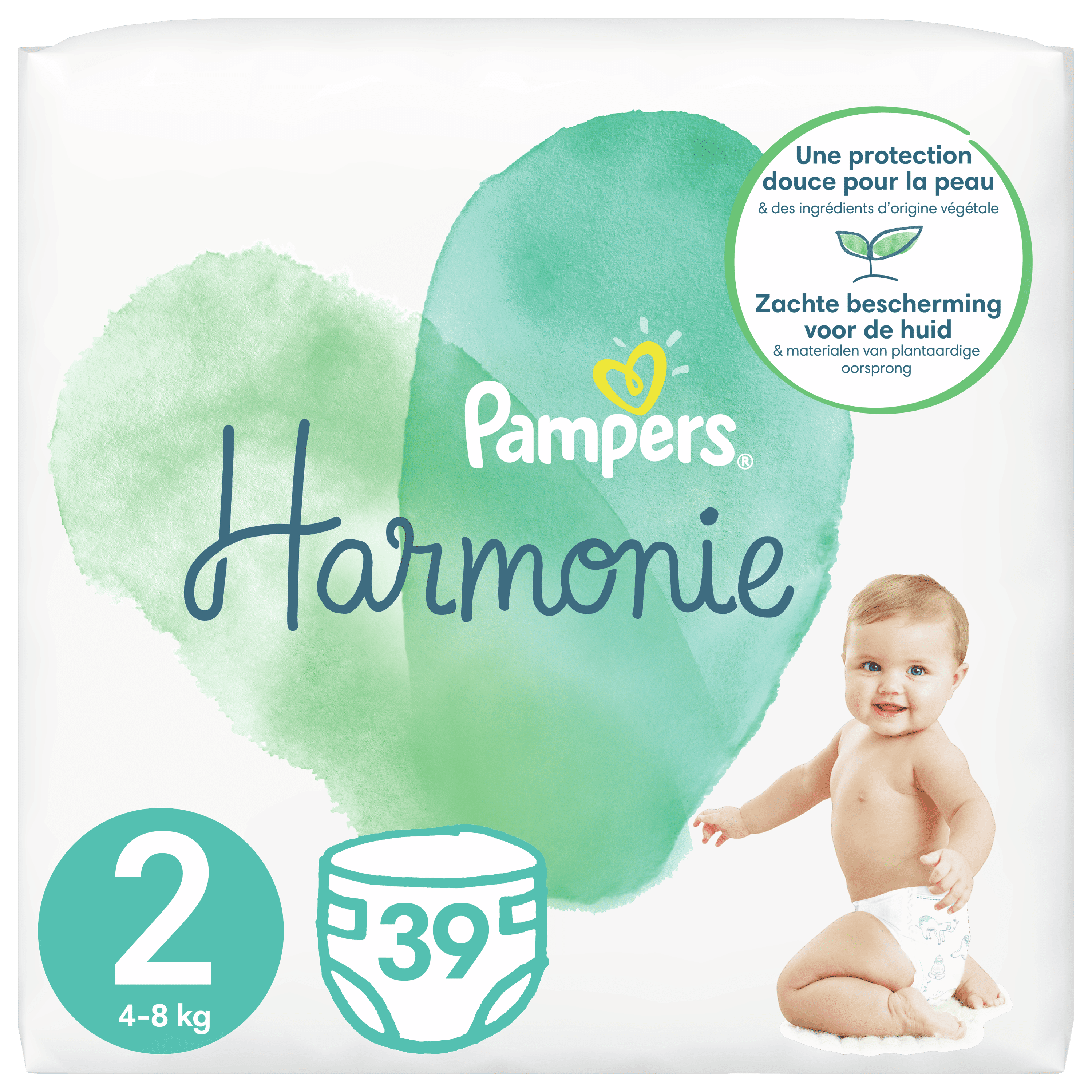 Pampers couches harmonie taille 2 4-8 kg - 39 couches - Conforama