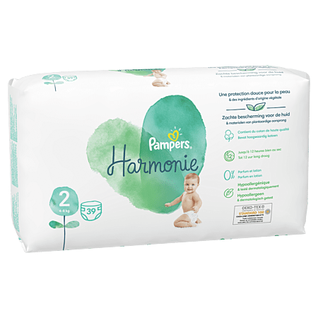 Pampers couches harmonie taille 2 4-8 kg - 39 couches - Conforama