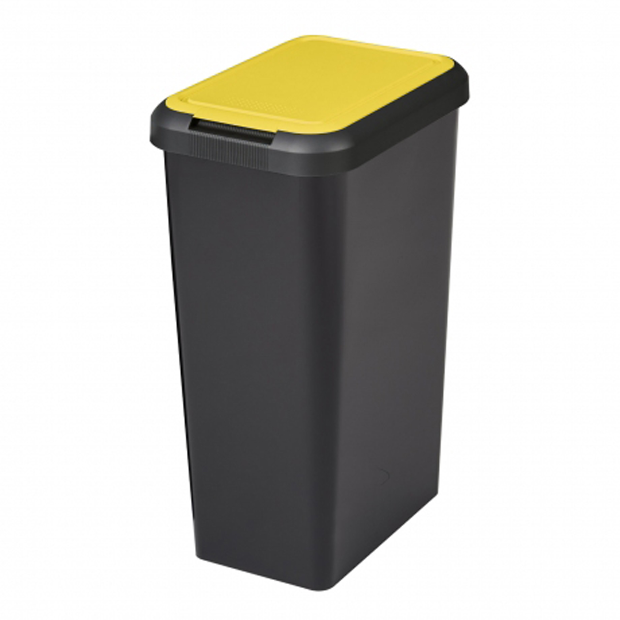 Corbeille Touch&lift 45 litres noire avec couvercle jaune au meilleur prix