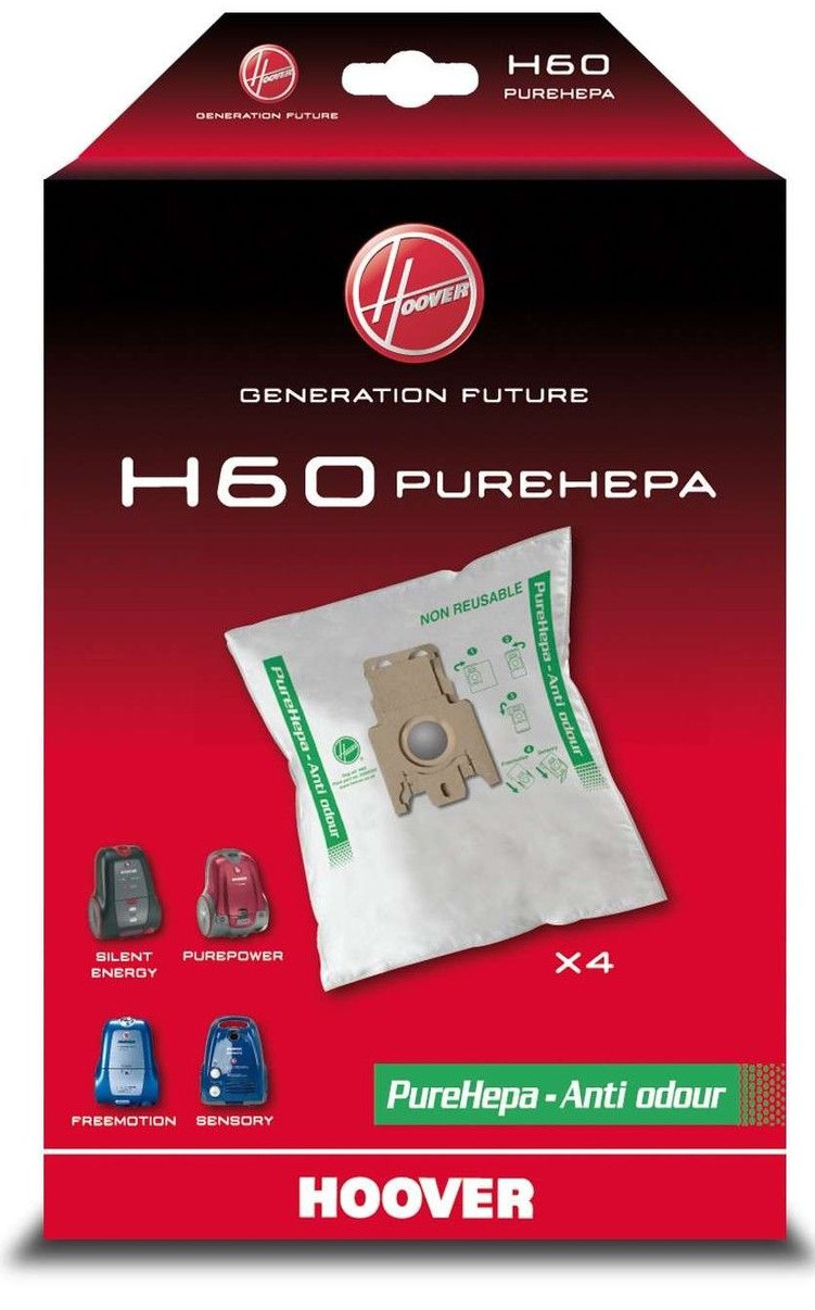 Sac anti-odeur pour aspirateur H60 HOOVER : les 4 sacs à Prix