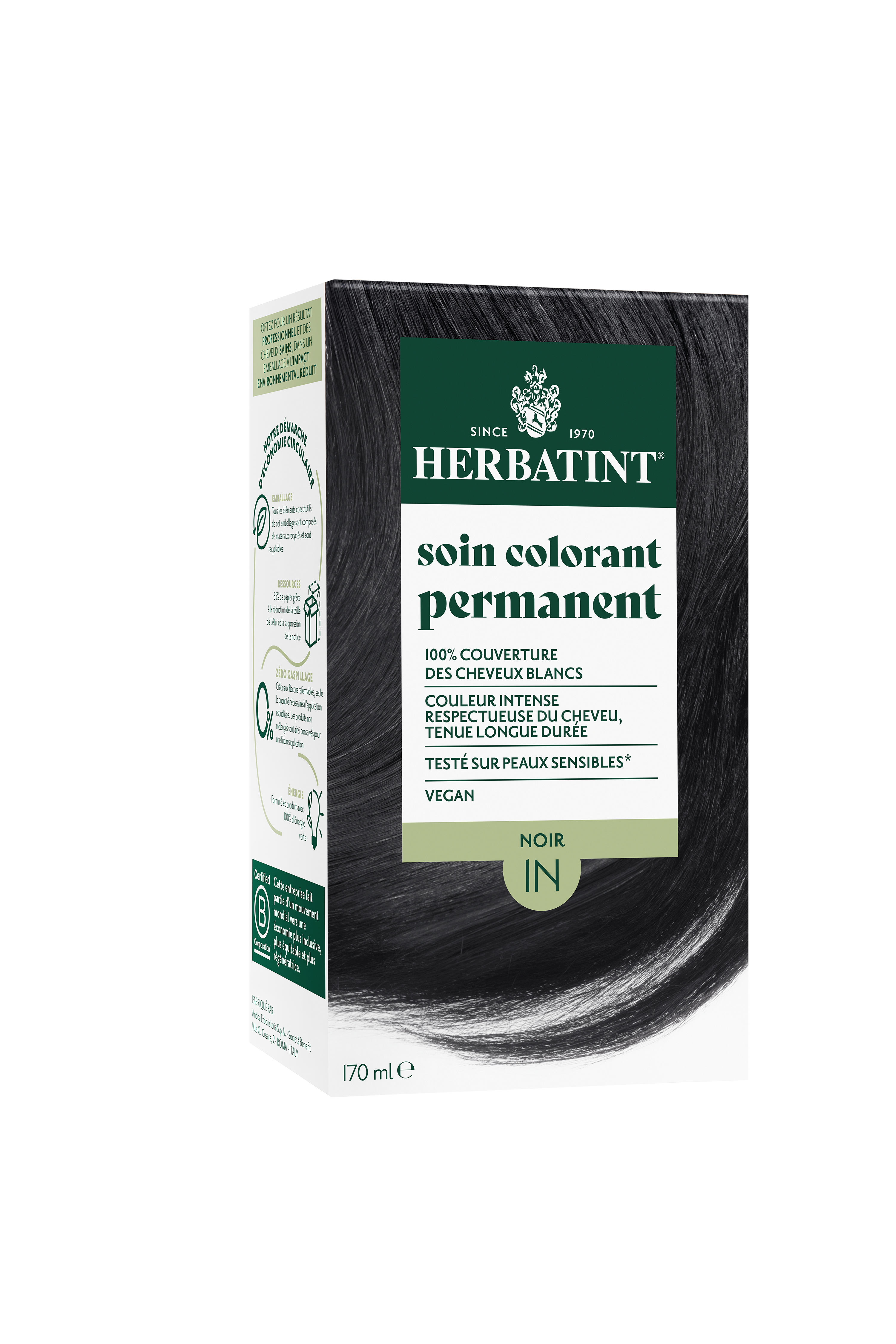 Herbatint Soin Colorant Permanent 1N Noir 170ml au meilleur prix