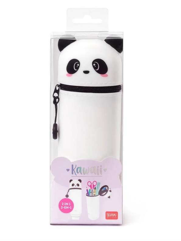 Trousse 2-en-1 En Silicone Souple Avec 7 Stylos Gel Effaçables - Effet Kawaii Animaux - Pointe 0.7mm - Cadeau école/bureau