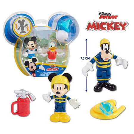 Mickey, 2 figurines articulées 7,5 cm avec accessoires, Thème