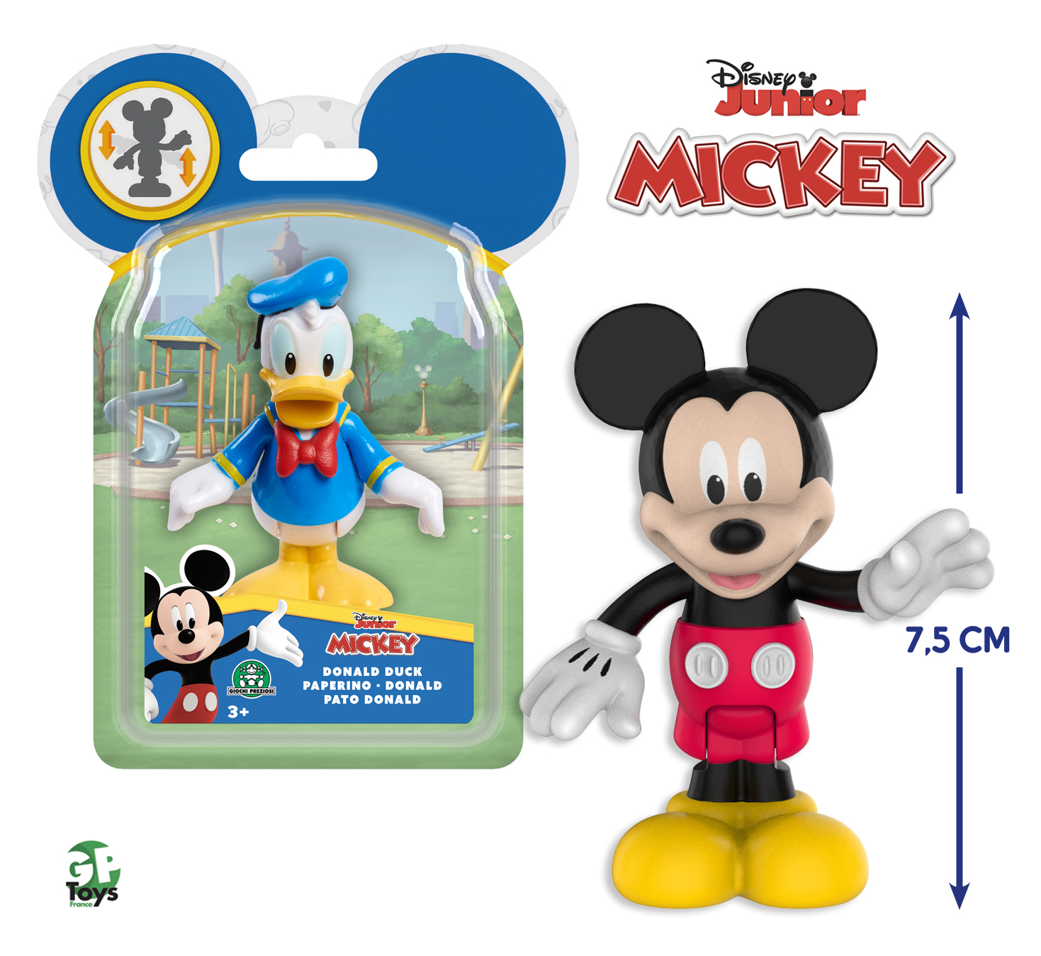 Mickey, Véhicule avec 1 figurine 7,5 cm et 1 accessoire, Modele Cours