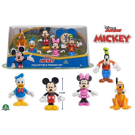 Mickey&Minnie, Disney Mickey, Tracteur et Remorque avec 1 Figurine 7,5 cm  Articulée et des Accessoires, Jouet pour Enfants dès 3 Ans, MCC05