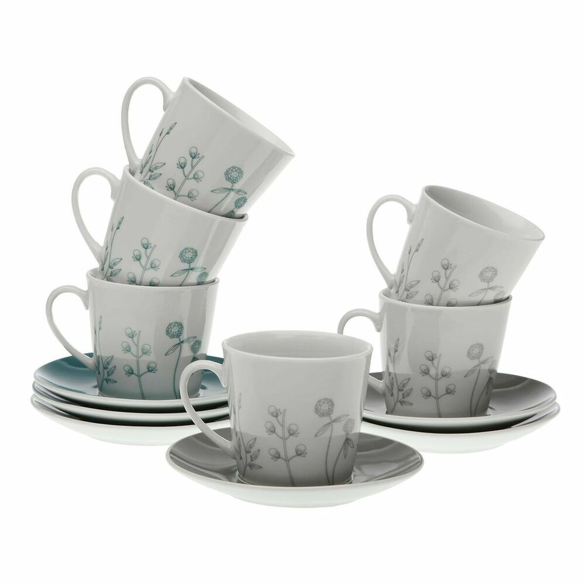 Verres à café ou à thé avec ces soucoupes Emna 10 cl x 6 - Coffret